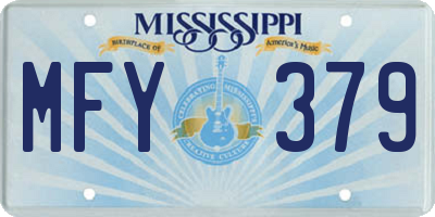 MS license plate MFY379