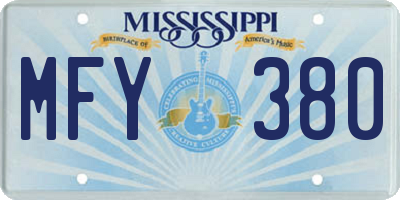 MS license plate MFY380