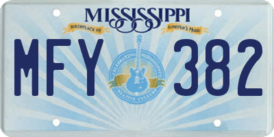 MS license plate MFY382