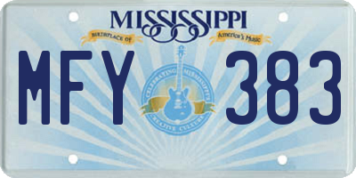 MS license plate MFY383