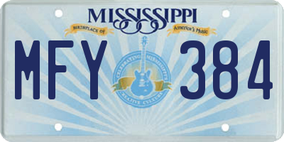 MS license plate MFY384