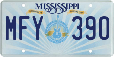 MS license plate MFY390