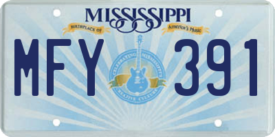 MS license plate MFY391