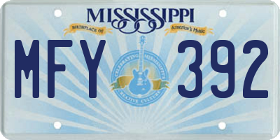 MS license plate MFY392