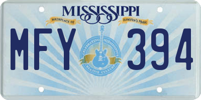 MS license plate MFY394