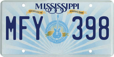 MS license plate MFY398