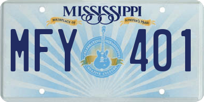 MS license plate MFY401