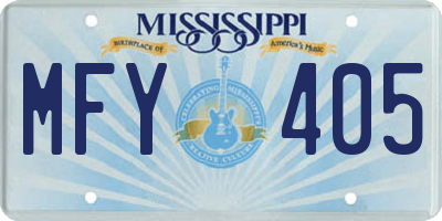 MS license plate MFY405