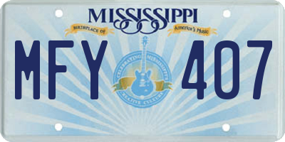 MS license plate MFY407