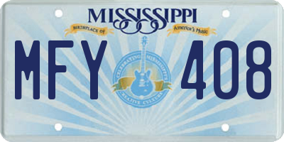 MS license plate MFY408