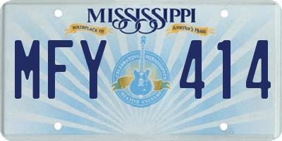 MS license plate MFY414