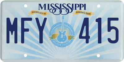 MS license plate MFY415