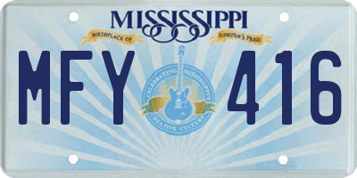 MS license plate MFY416