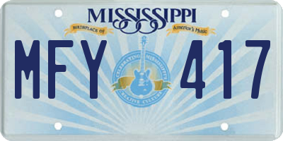 MS license plate MFY417