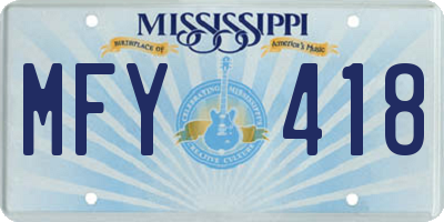 MS license plate MFY418