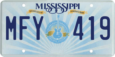 MS license plate MFY419