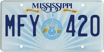 MS license plate MFY420
