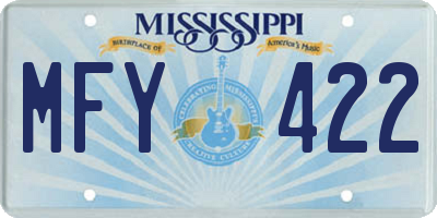 MS license plate MFY422