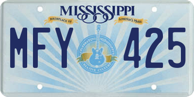 MS license plate MFY425