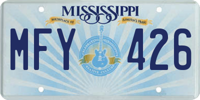 MS license plate MFY426