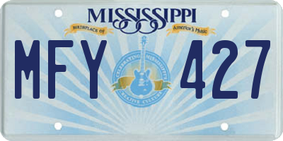 MS license plate MFY427