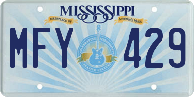 MS license plate MFY429