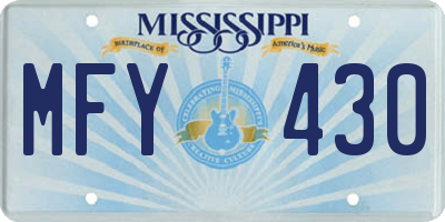 MS license plate MFY430