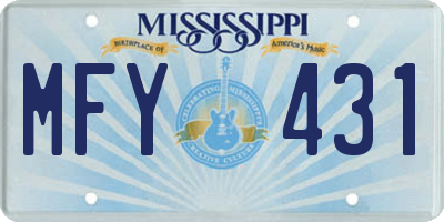 MS license plate MFY431