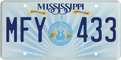 MS license plate MFY433