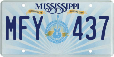 MS license plate MFY437