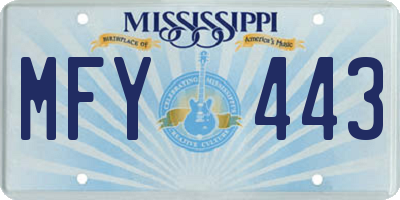 MS license plate MFY443