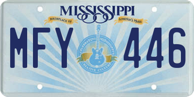 MS license plate MFY446