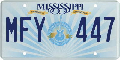 MS license plate MFY447