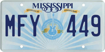 MS license plate MFY449