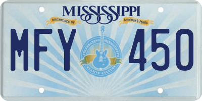 MS license plate MFY450