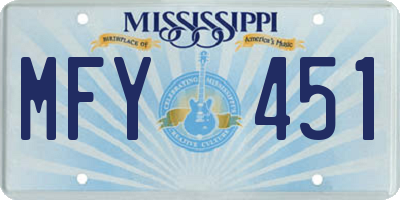MS license plate MFY451