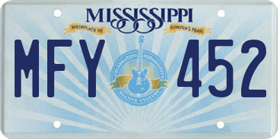 MS license plate MFY452