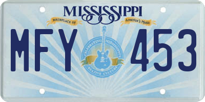 MS license plate MFY453