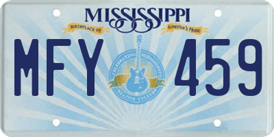 MS license plate MFY459