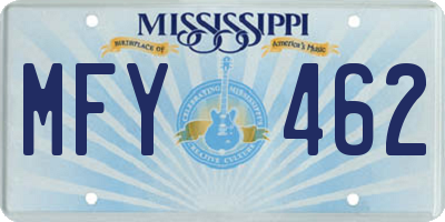 MS license plate MFY462