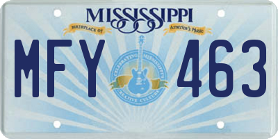 MS license plate MFY463