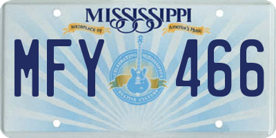 MS license plate MFY466