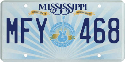 MS license plate MFY468