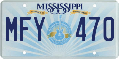 MS license plate MFY470