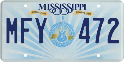 MS license plate MFY472