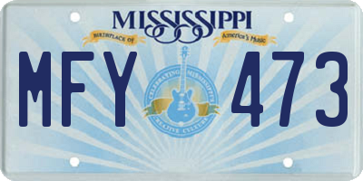MS license plate MFY473
