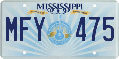 MS license plate MFY475