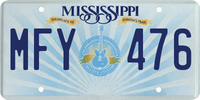 MS license plate MFY476