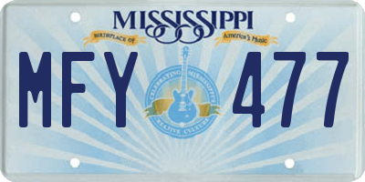 MS license plate MFY477