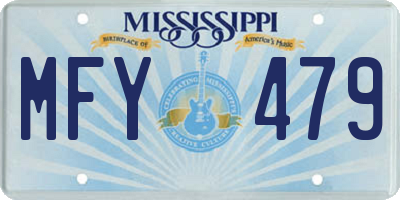 MS license plate MFY479